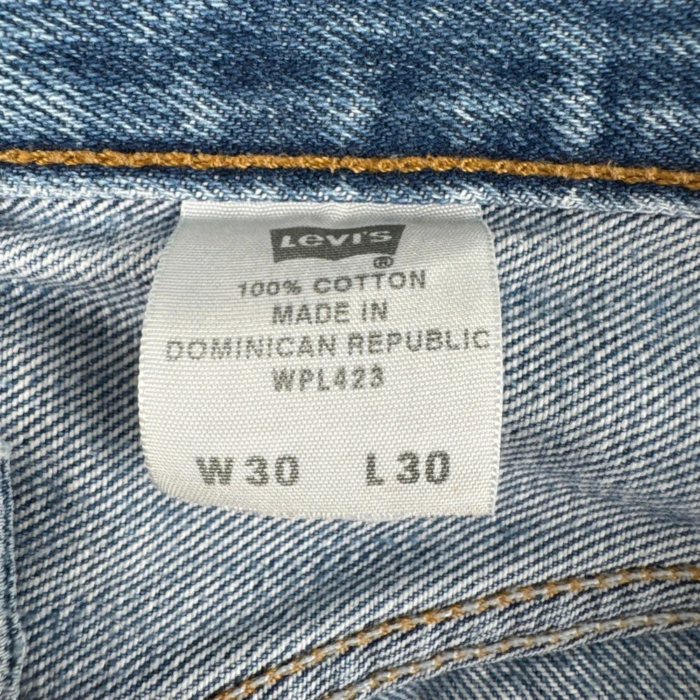 Levi's Jeans Mens W30 L30 501 Original Fit Light Wash Distressed Button Fly